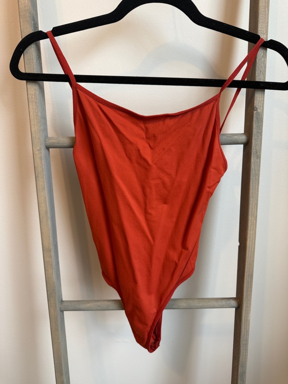 Free People Rust Red Scoop Neck Bodysuit